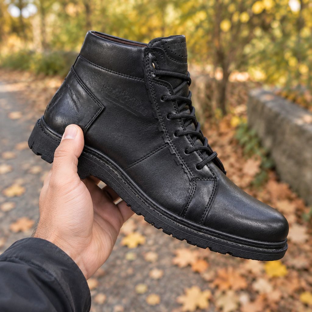 نیم بوت مردانه مشکی مدل Ashil