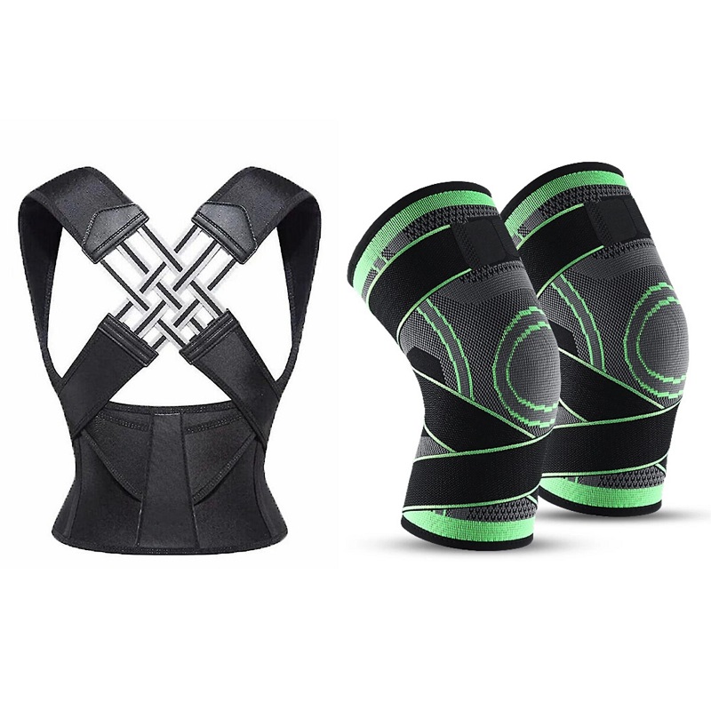 پکیج سلامتی قوزبند طبی ضربدری  زانوبند مدل بنددار k-sport ( دو عددی)